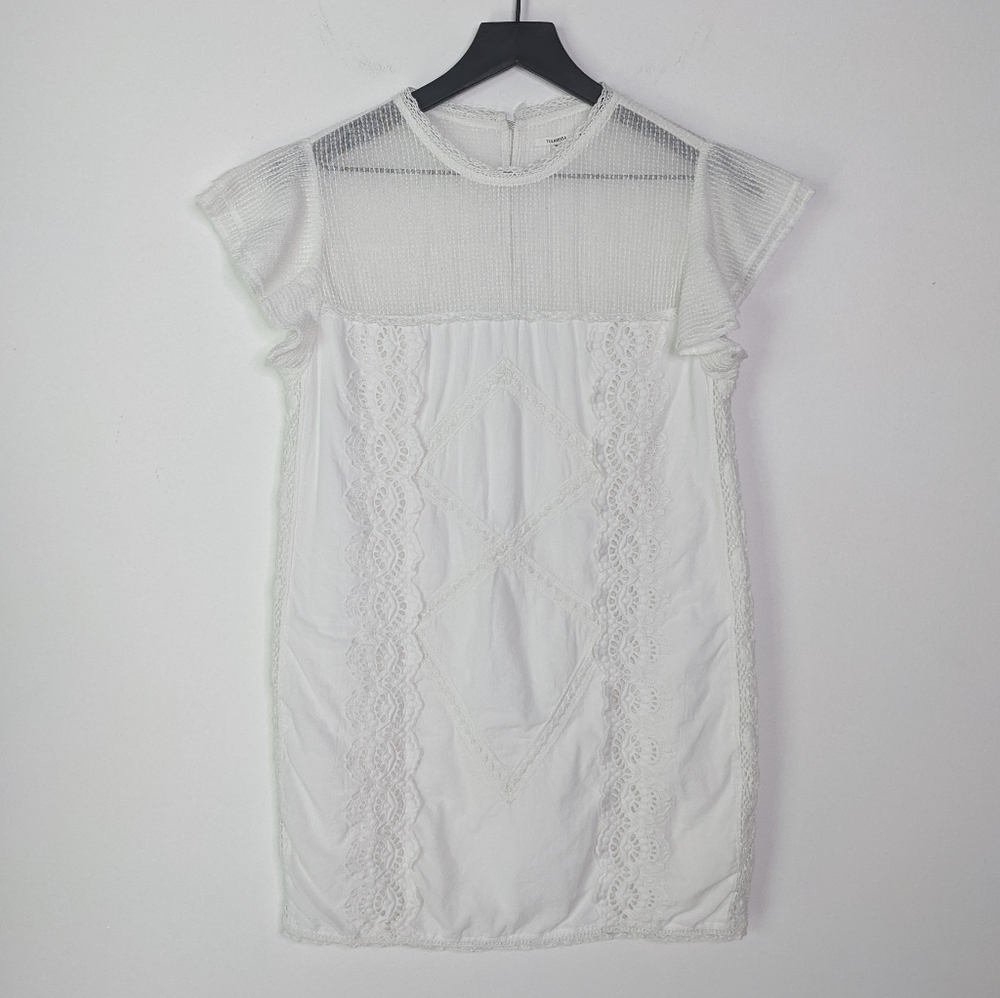 Tularosa Eyelet Clayton Mini Dress in Cloud S EUC - Picture 3 of 14